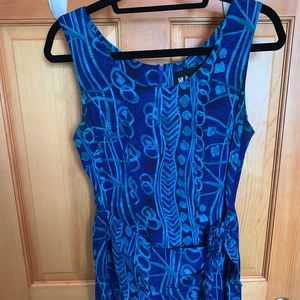 All That Jazz Blue Patterned Wrap Dress